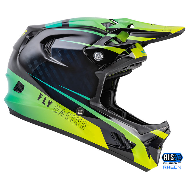 Fly Racing Werx-R Carbon BMX Race Helmet-Hi-Vis/Teal Carbon - 1