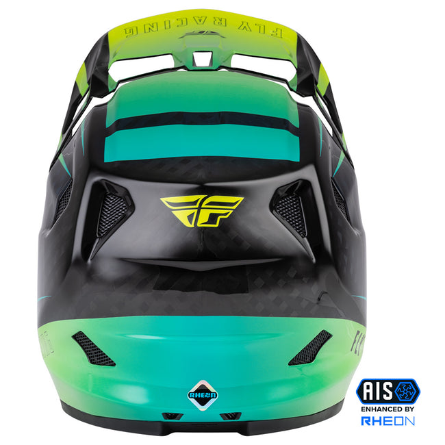 Fly Racing Werx-R Carbon BMX Race Helmet-Hi-Vis/Teal Carbon - 3