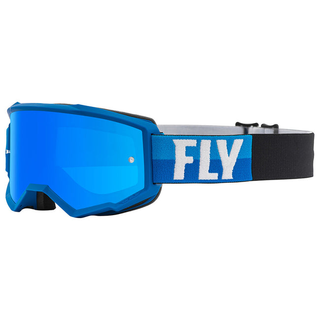 Fly Racing 2022 Zone Goggles-Blue/Black W/Sky Blue Mirror/Smoke Lens - 1