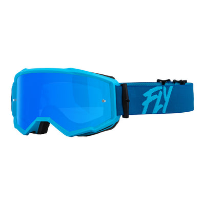 Fly Racing Zone Goggles-Blue W/Sky Blue Mirror/Smoke Lens
