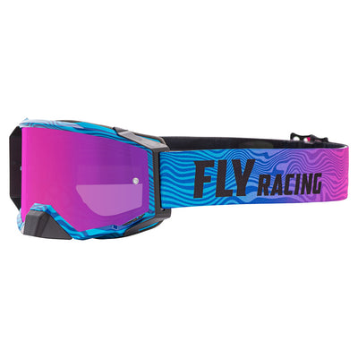 Fly Racing 2022 Zone Pro Goggles-Pink/Blue W/Pink Mirror/Smoke Lens