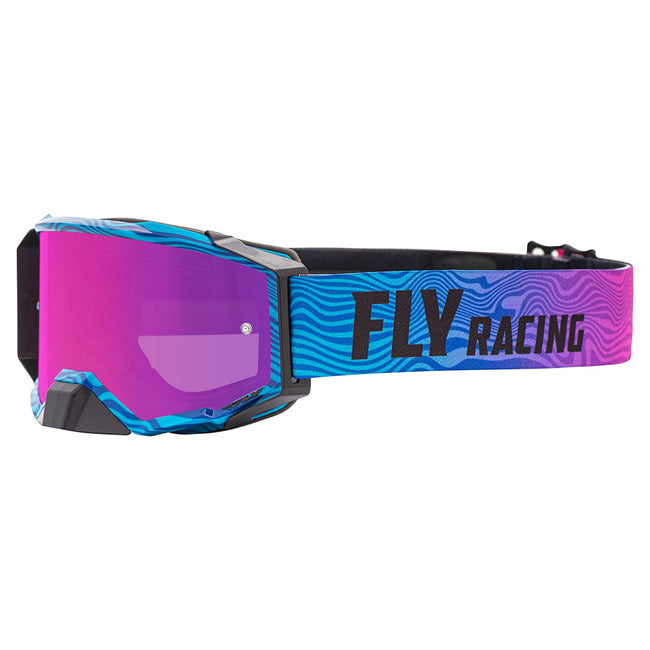 Fly Racing 2022 Zone Pro Goggles-Pink/Blue W/Pink Mirror/Smoke Lens - 1