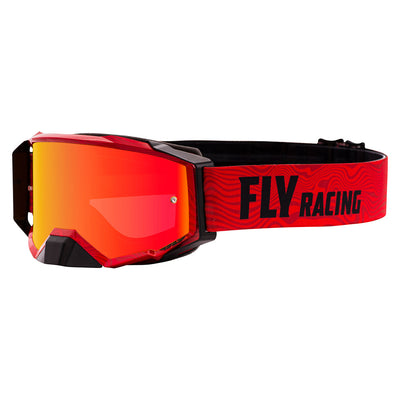 Fly Racing 2022 Zone Pro Goggles-Red/Black W/Red Mirror/Amber Lens