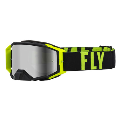 Fly Racing Zone Pro Goggles-Black/Hi-Vis W/Silver Mirror/Smoke Lens
