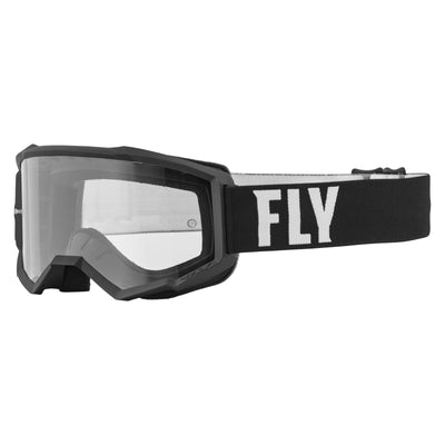Fly Racing 2022 Focus Goggles-Black/White w/Clear Lens