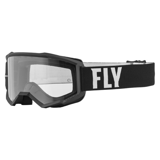 Fly Racing 2022 Focus Goggles-Black/White w/Clear Lens - 1