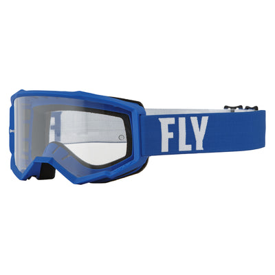 Fly Racing 2022 Focus Goggles-Blue/White w/Clear Lens