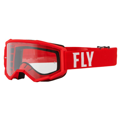Fly Racing 2022 Focus Goggles-Red/White w/Clear Lens