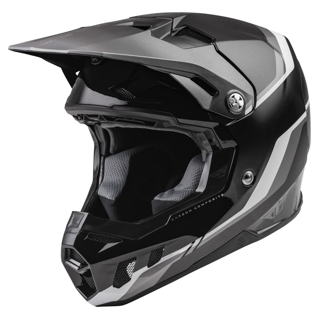 Fly Racing 2022 Formula CC Driver BMX Race Helmet-Black/Charcoal/White - 1