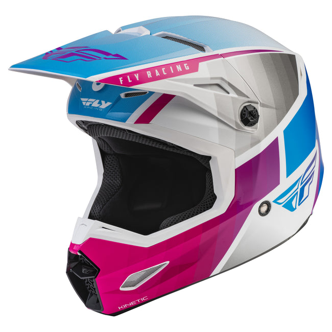 Fly Racing 2022 Kinetic Drift BMX Race Helmet-Pink/White/Blue - 1