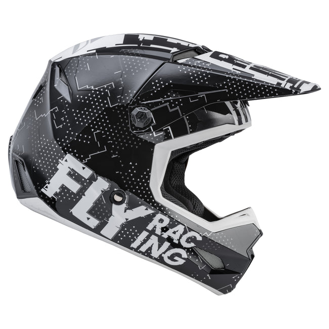 Fly Racing 2022 Kinetic Scan BMX Race Helmet-Black/White - 2