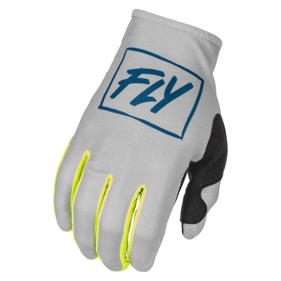 Fly Racing 2022 Lite BMX Race Gloves-Grey/Teal/Hi-Vis