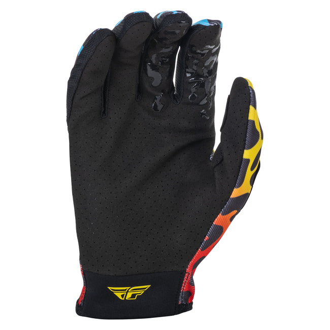 Fly Racing 2022 Lite S.E. Exotic BMX Race Gloves-Red/Yellow/Blue - 2