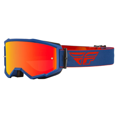 Fly Racing 2022 Zone Goggles-Red/Navy w/Red Mirror/Amber Lens