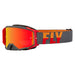 Fly Racing 2022 Zone Pro Goggles-Grey/Red w/Red Mirror/Amber Lens - 1