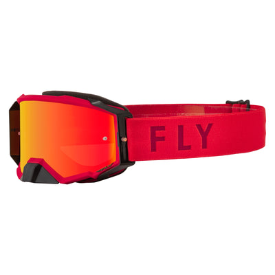 Fly Racing 2022 Zone Pro Goggles-Red w/Red Mirror/Amber Lens