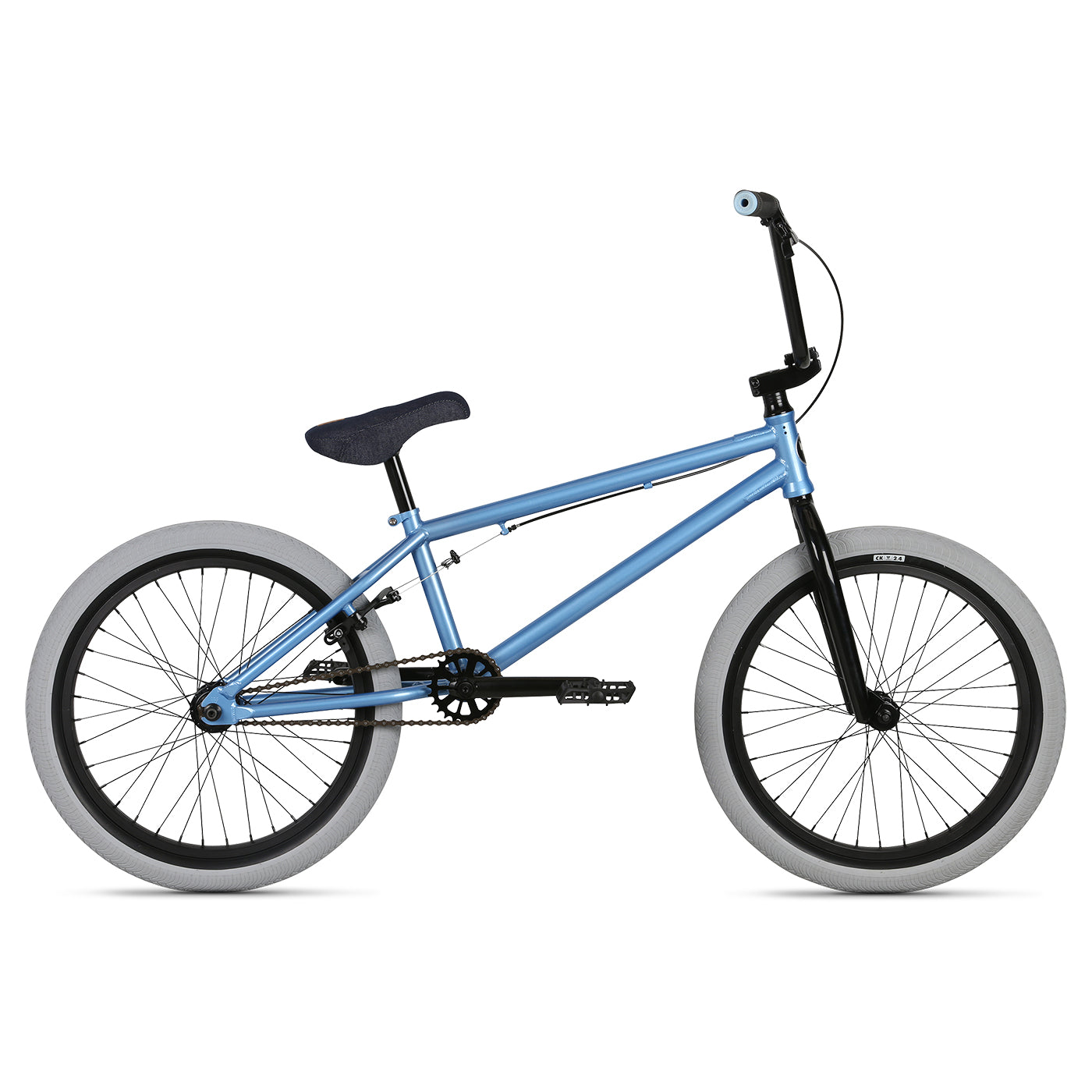 blue and white bmx bike