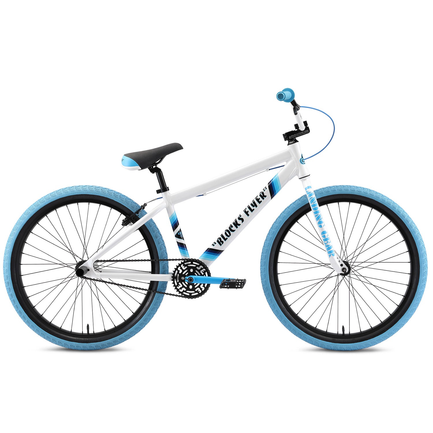 SE Blocks Flyer 26-inch BMX Freestyle Bike-Stealth Mode Black/Blue Ano –  J&R Bicycles, Inc.