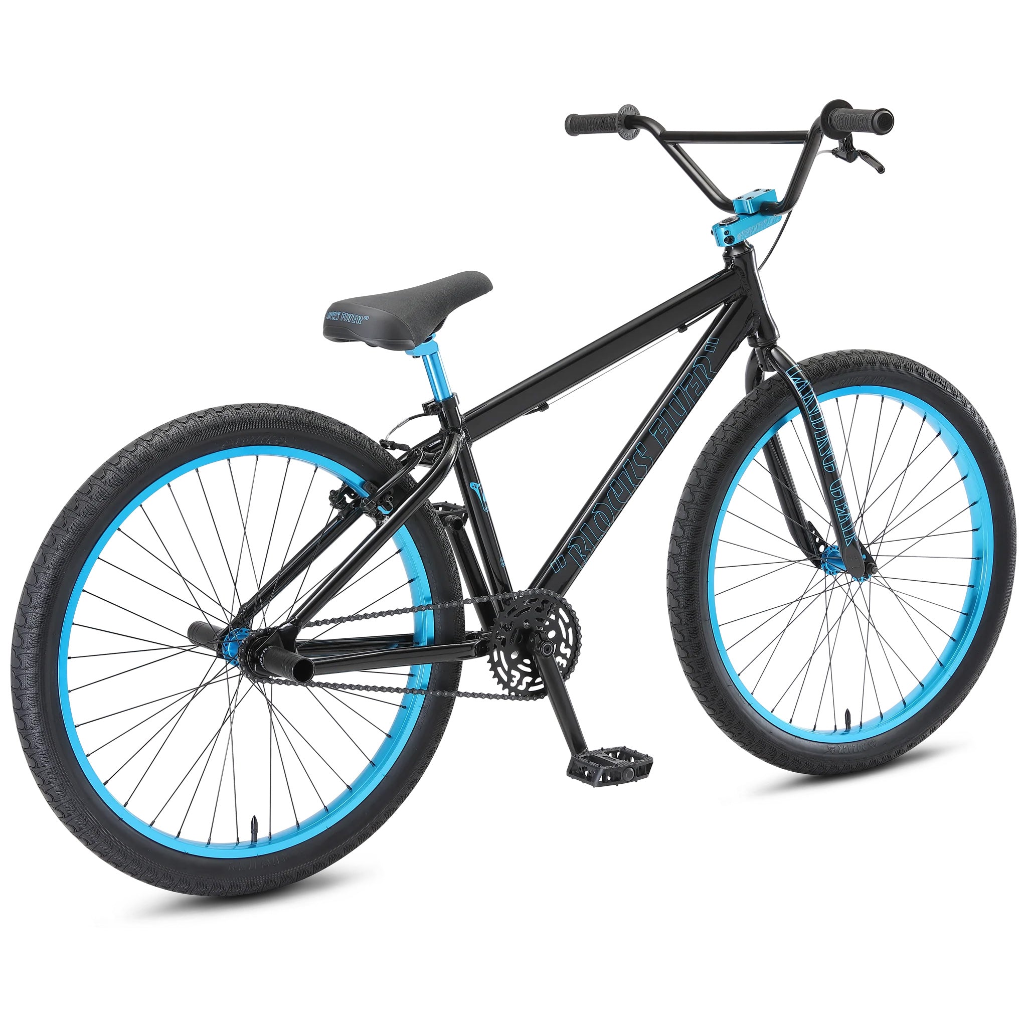 SE Blocks Flyer 26-inch BMX Freestyle Bike-Stealth Mode Black/Blue Ano –  J&R Bicycles, Inc.