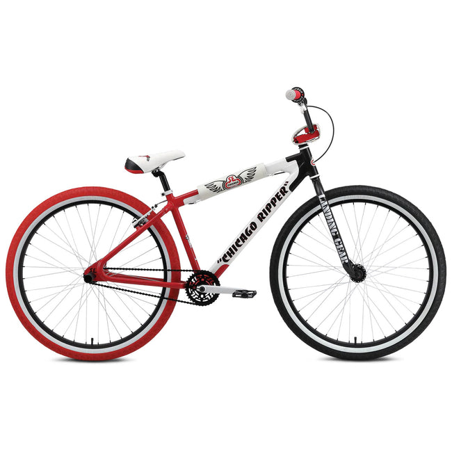 SE Bikes Chicago Big Ripper 29&quot; BMX Freestyle Bike-Red-White - 1
