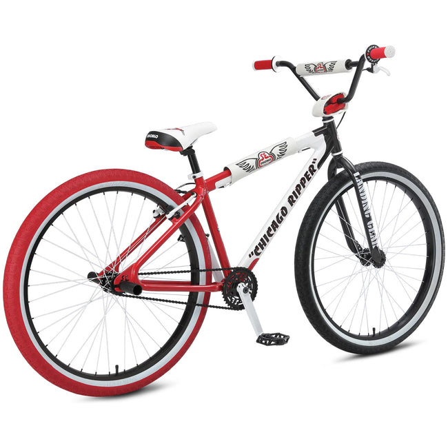 SE Bikes Chicago Big Ripper 29&quot; BMX Freestyle Bike-Red-White - 3