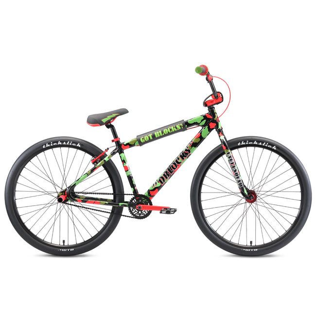 SE Bikes DBlocks Big Ripper 29&quot; BMX Freestyle Bike-Green/Red Camo - 1