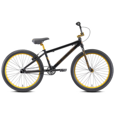 SE Bikes So Cal Flyer 24" BMX Freestyle Bike-Stealth Mode Black/Gold Ano