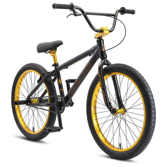 SE Bikes So Cal Flyer 24&quot; BMX Freestyle Bike-Stealth Mode Black/Gold Ano - 2