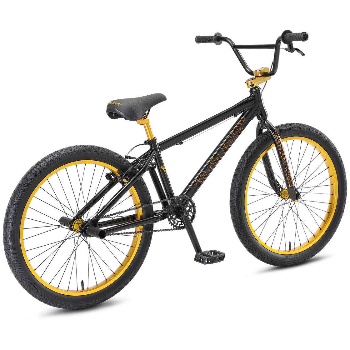 SE So Cal Flyer 24-inch BMX Freestyle Bike-Stealth Mode Black/Gold