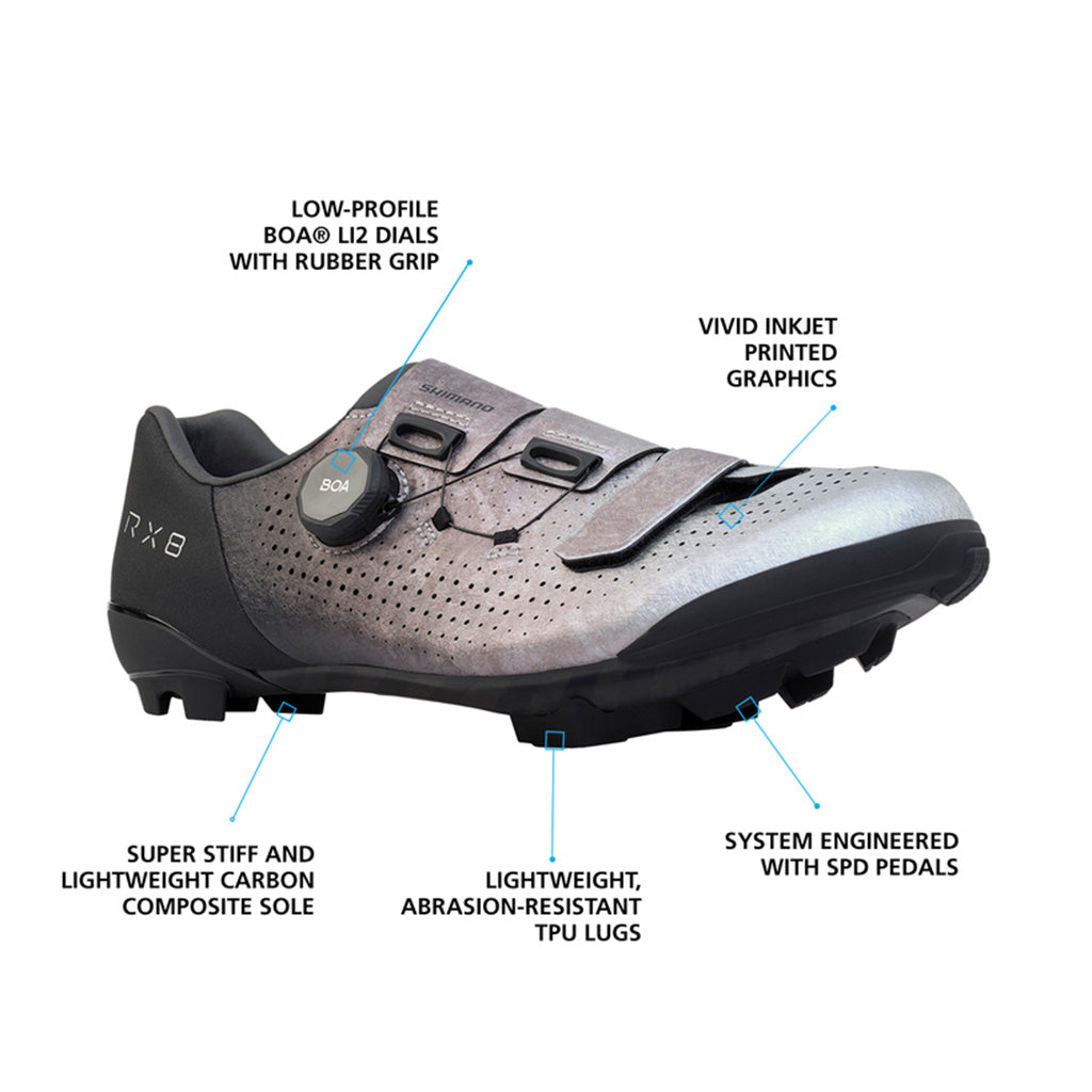Shimano SH-RX801 Clipless Shoes-Silver at J&R Bicycles – J&R