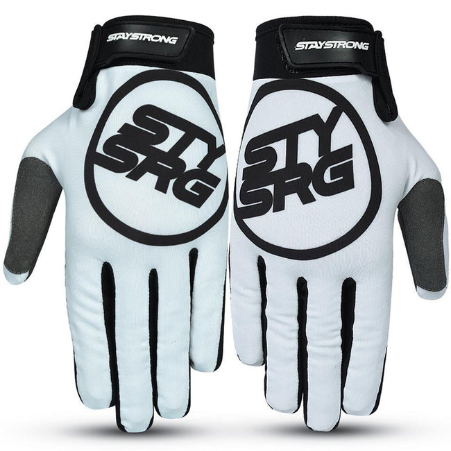 Stay Strong Staple 3 BMX Race Gloves-White - 1