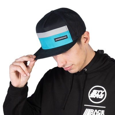 Stay Strong Block Snapback Hat-Black/Teal