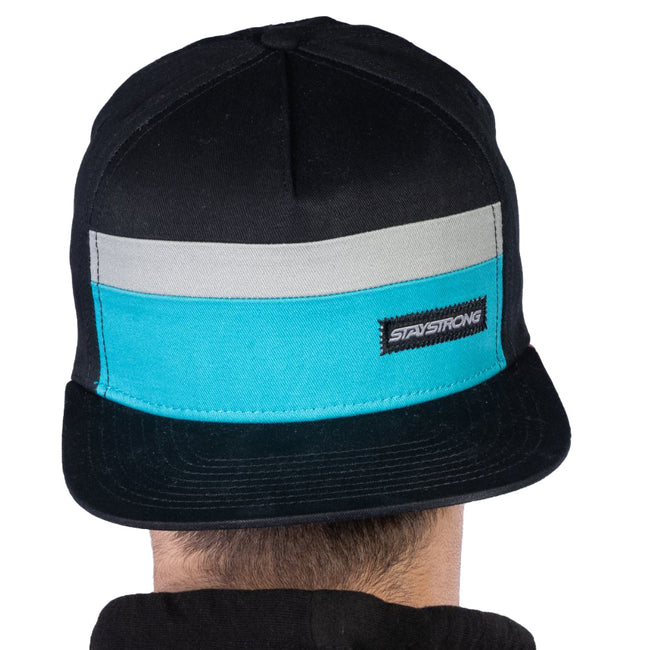 Stay Strong Block Snapback Hat-Black/Teal - 2