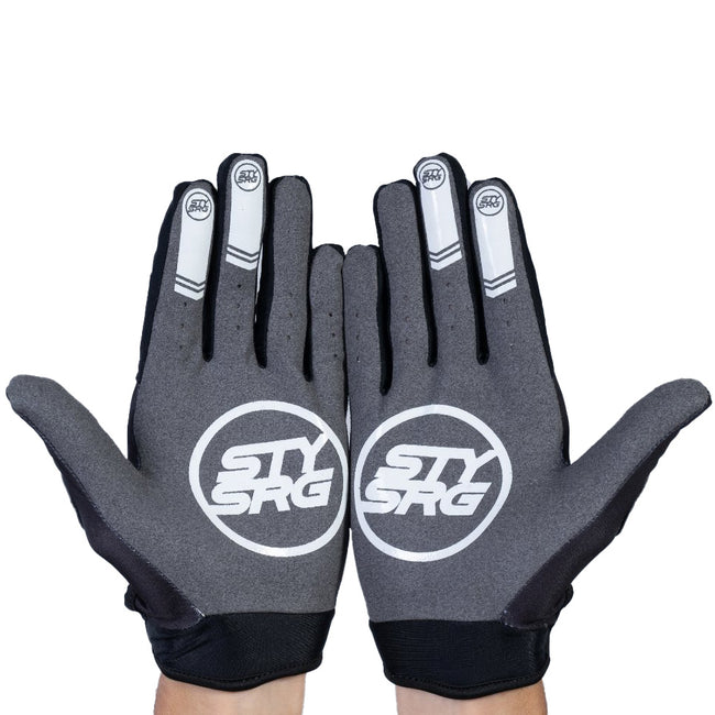 Stay Strong Checker BMX Race Gloves-Black - 2