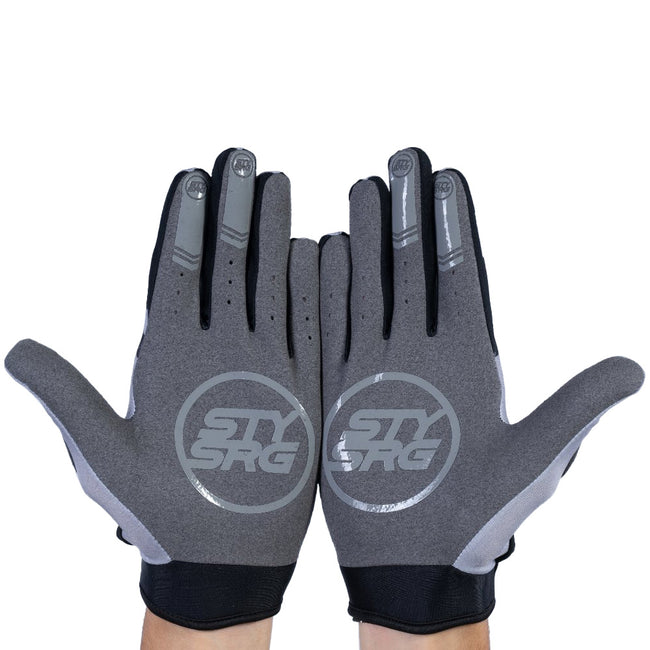 Stay Strong Chevron BMX Race Gloves-Grey - 2