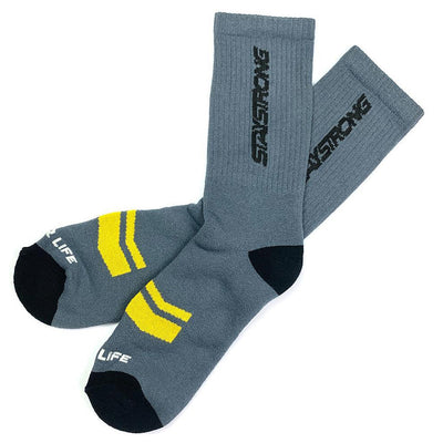 Stay Strong Word Socks-Grey