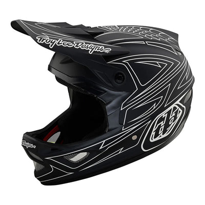 Troy Lee Designs D3 Fiberlite BMX Race Helmet-Spiderstripe Black
