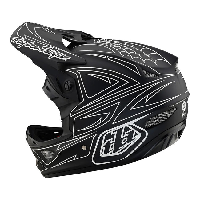 Troy Lee Designs D3 Fiberlite BMX Race Helmet-Spiderstripe Black - 3