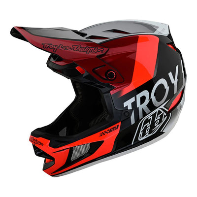 Troy Lee Designs D4 Composite BMX Race Helmet-Qualifier Silver/Red