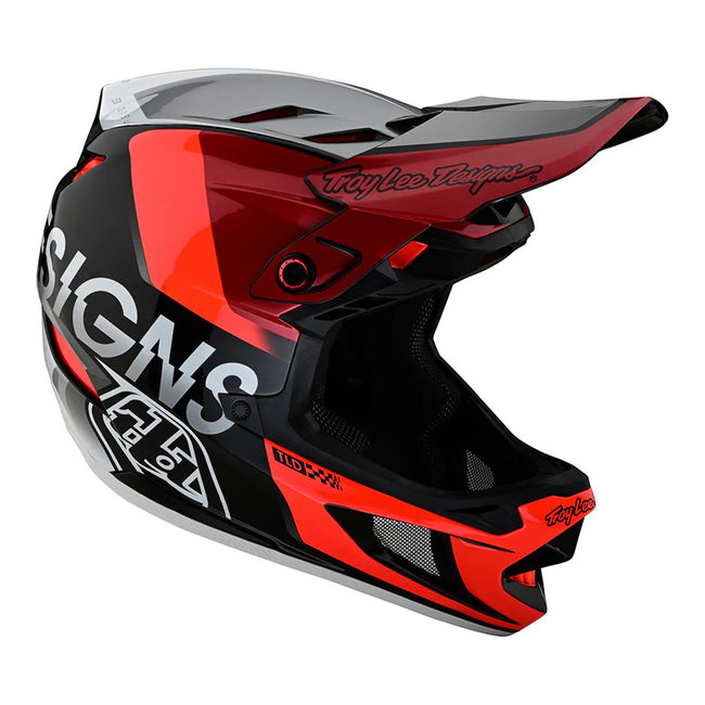 Troy Lee Designs D4 Composite BMX Race Helmet-Qualifier Silver/Red - 7