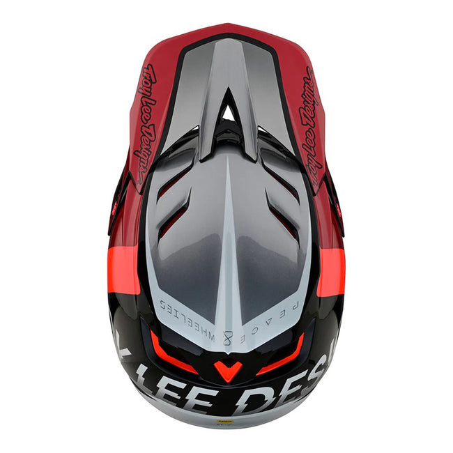 Troy Lee Designs D4 Composite BMX Race Helmet-Qualifier Silver/Red - 8