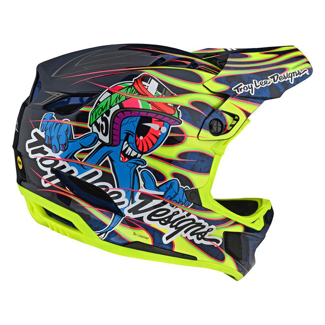 Troy Lee Designs D4 Carbon MIPS BMX Race Helmet-Eyeball Flo Yellow - 4