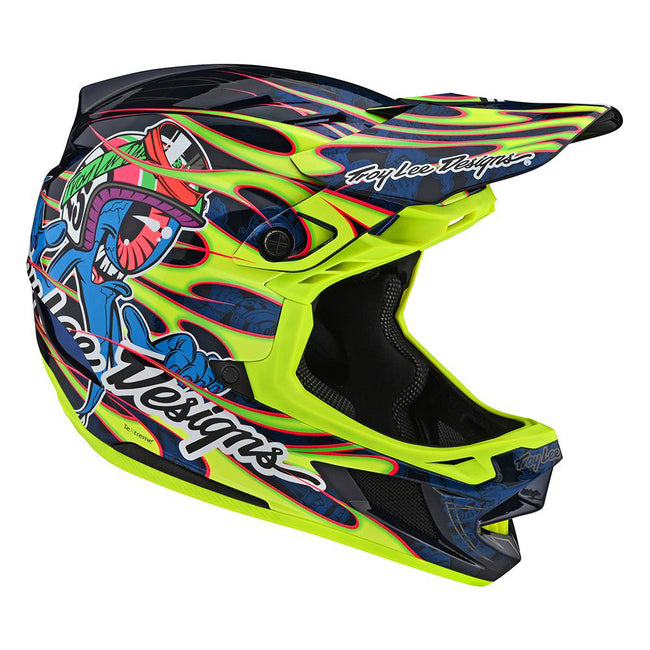 Troy Lee Designs D4 Carbon MIPS BMX Race Helmet-Eyeball Flo Yellow - 5