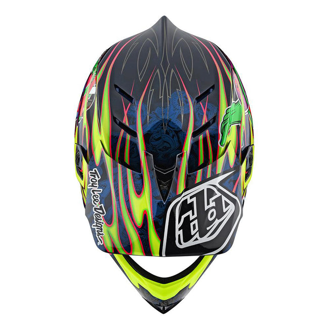 Troy Lee Designs D4 Carbon MIPS BMX Race Helmet-Eyeball Flo Yellow - 6