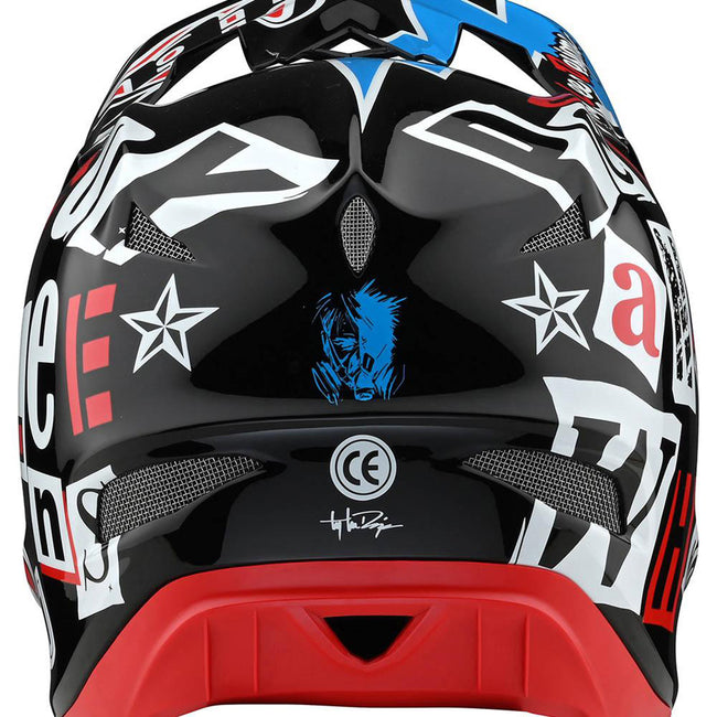 Troy Lee Designs D3 Fiberlite Anarchy BMX Race Helmet-Black - 7