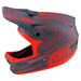 Troy Lee Designs D3 Fiberlite Spiderstripe BMX Race Helmet-Gray/Red - 1