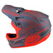 Troy Lee Designs D3 Fiberlite Spiderstripe BMX Race Helmet-Gray/Red - 2