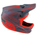 Troy Lee Designs D3 Fiberlite Spiderstripe BMX Race Helmet-Gray/Red - 5