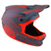 Troy Lee Designs D3 Fiberlite Spiderstripe BMX Race Helmet-Gray/Red - 6