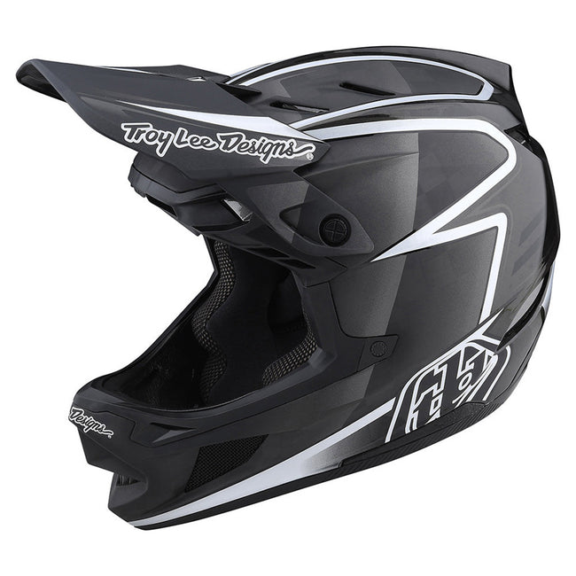 Troy Lee Designs D4 Carbon Lines BMX Race Helmet-Black/Gray - 1